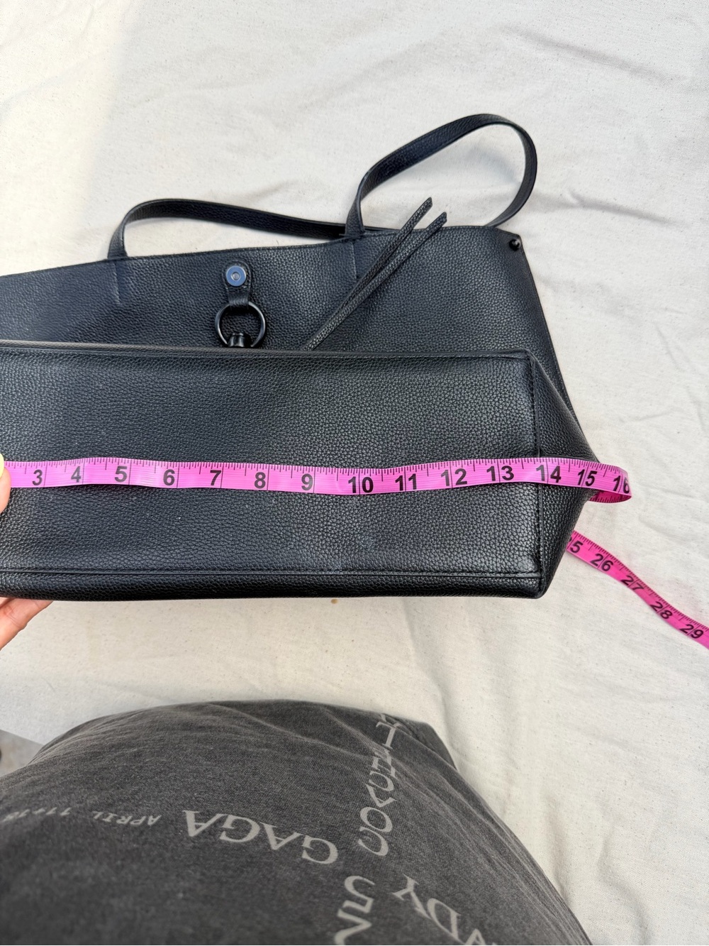 Rebecca Minkoff black pebbled leather large Megan tote bag - Picture 14 of 15